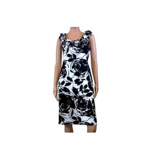 White House black market ruffle sleeve square neck satin cocktail dress size 00
